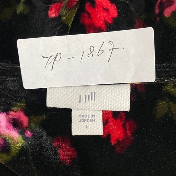 J. Jill Top Women's Large Velvet Floral Print Multicolored‎ - Picture 2 of 7